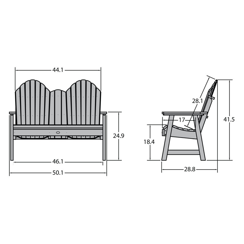 Banc d'extérieur 4 pieds Chalee, Teck côtier