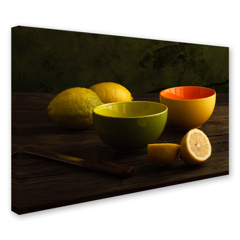 Art mural sur toile tendue - "Citrons" Luiz Laercio pour décoration de salon, de chambre à coucher ou de bureau - 22 x 32