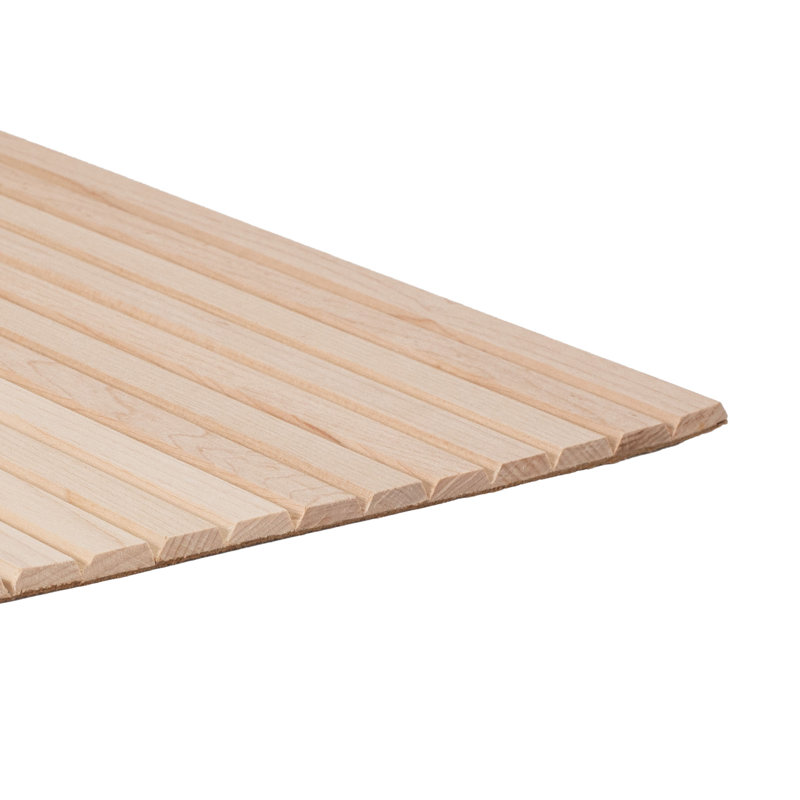 Panneaux muraux décoratifs Tambour flexibles 3/ 3/ po po x 1 pi x 8 pi à équerre carrée en bois non fini 3/4 po, Maple