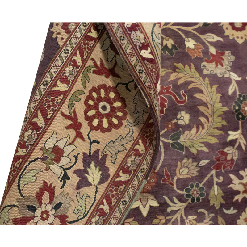 Tapis brun et doré de haute qualité noué à la main