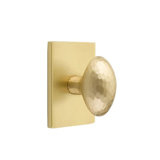 Emtek Privacy Interior Mortise Set w/ Modern Rectangular Rosette & Hammered Egg Knob (RH)