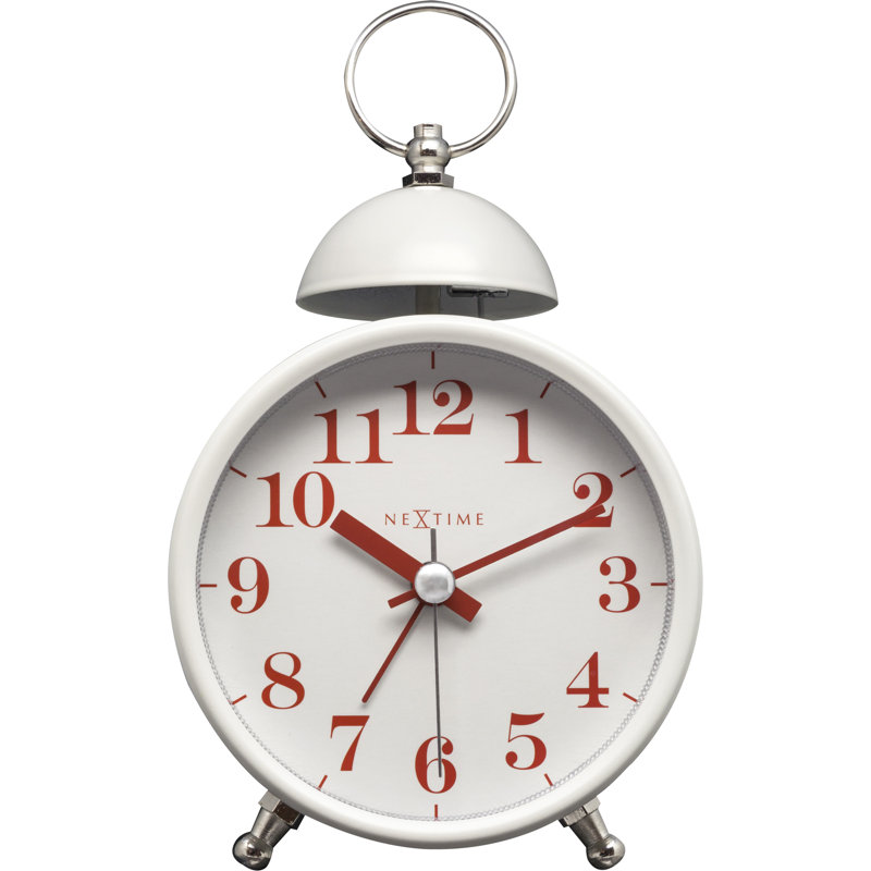 Horloge de table single bell alarm, Blanc