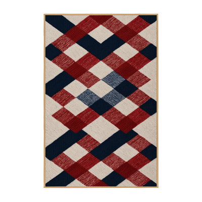 Tapis brun à carreaux lavable à la machine