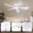 52" Flush Mount Low Profile Ceiling Fan With Light And Remote/app Control-1851593767-1851593765