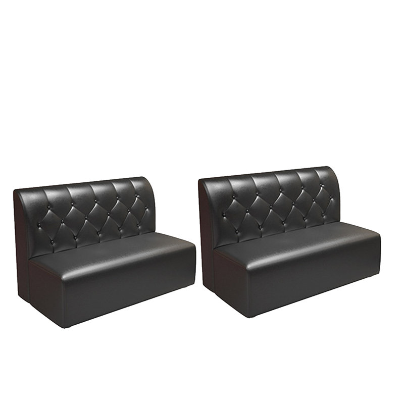 Banc rembourré en simili cuir Tanari, Noir
