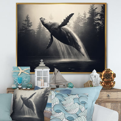 Baleine rétro au Canada sur toile