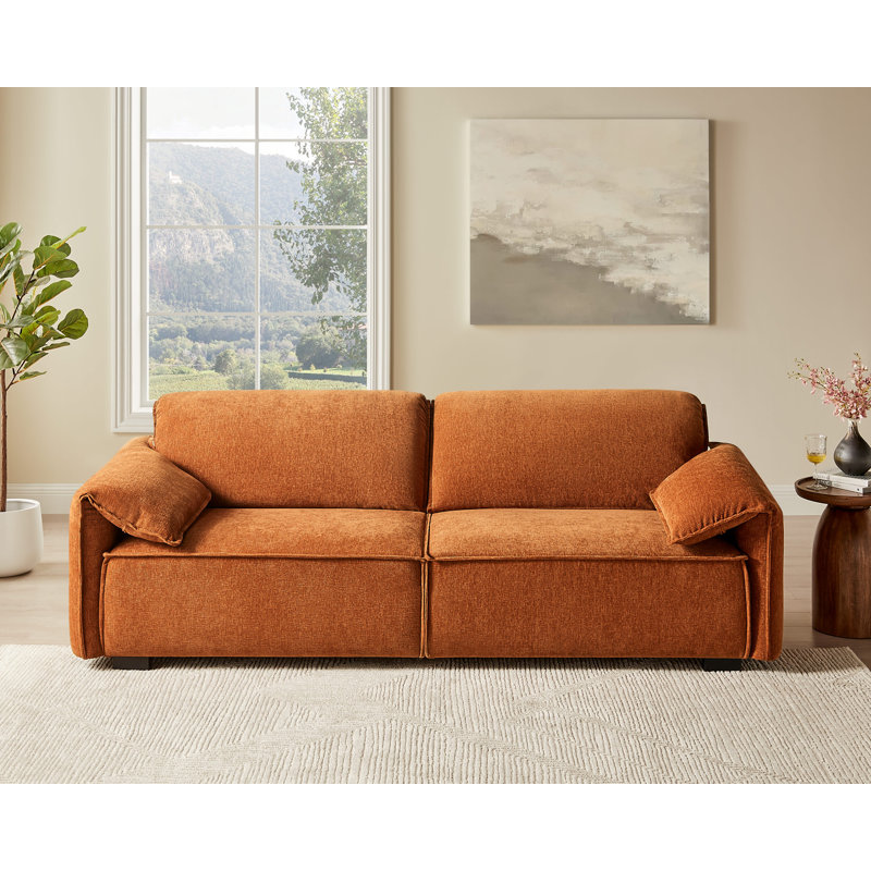 Coniglio 95'' Upholstered Sofa, Curry 100% Polyester
