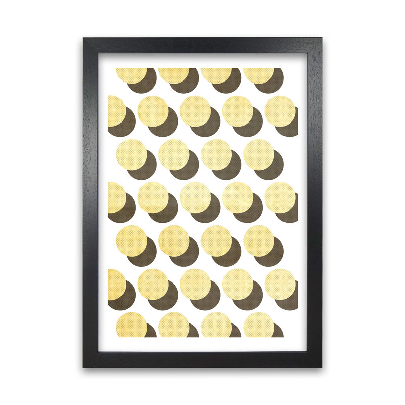 Half Tone Yellow Abstract Original - Print, Black Frame, 59cm H x 42cm W x 3cm D