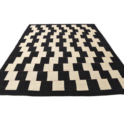 Tapis noir et blanc Ousley