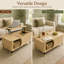 Table basse à plateau relevable en bois avec compartiment caché et grande tablette de rangement, table de salle à manger pour le bureau-133473093