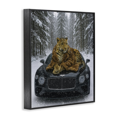 Luxueux léopard Winter Woods, estampe numérique, design par Grotto Studios