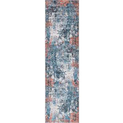 Tapis abstrait orange / gris