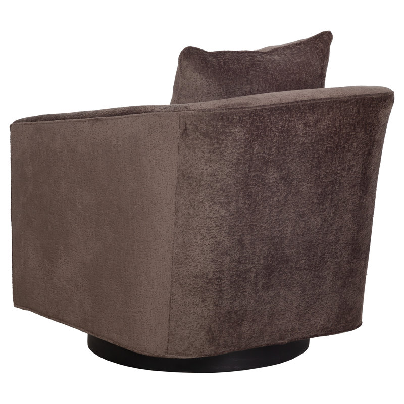 Coco Barrel Chair, Stationary, Charcoal, 9953 Mink Polyester