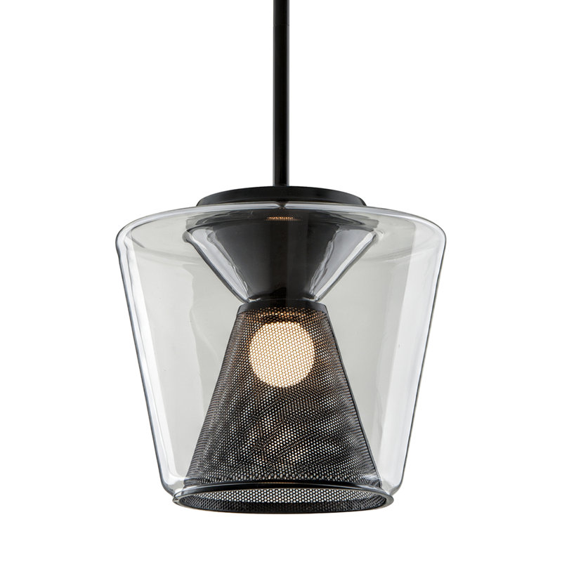 Luminaire suspendu géométrique 1 lumière Berlin, H 11 po x l 12,5 po x P 12,5 po