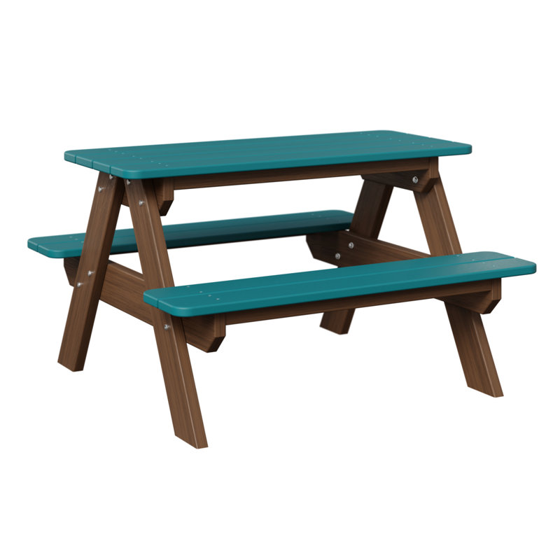KIDS Outdoor - Piece Conversation Set, Aruba Blue Top/Antique Mahogany Base
