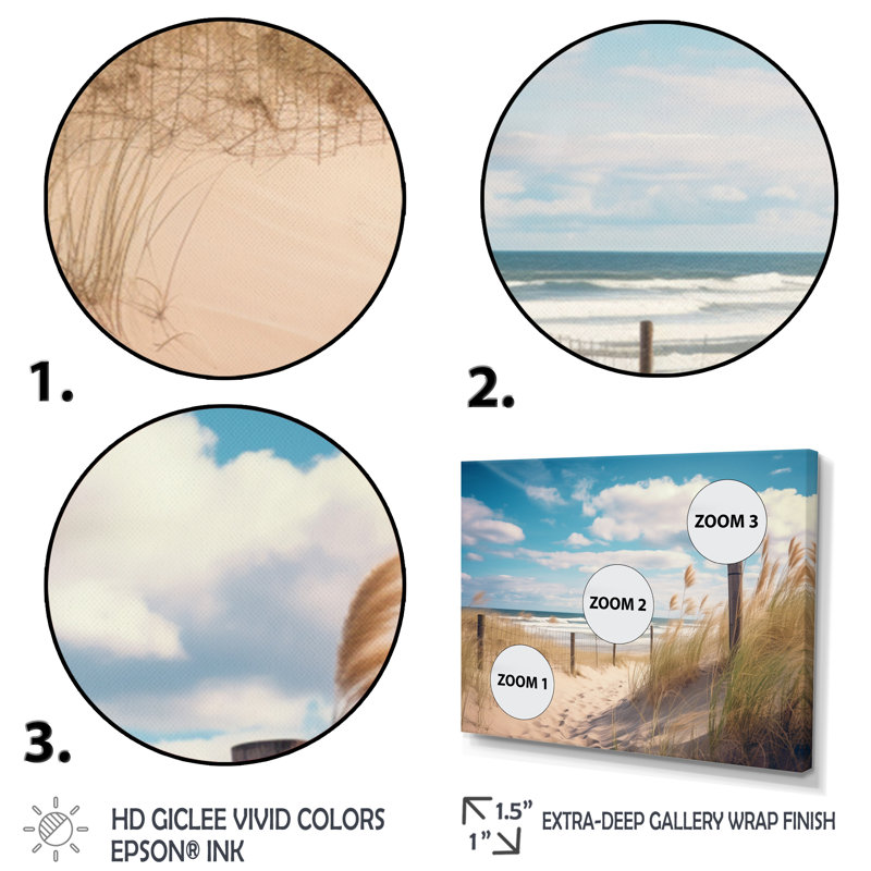 " Tranquility Path To Dune Beach II ", 16" H x 32" W x 1" D, Black Single Picture Framed