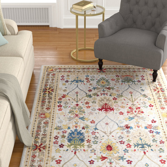 Lark Manor Dimmitt Performance Light Brown/Cream Rug & Reviews | Wayfair