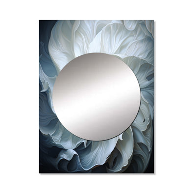 Sestilia Seashell Monochromatic Whispers I - Seashell Decorative Mirror, Modern Wall Mirror, Printed Metal Art