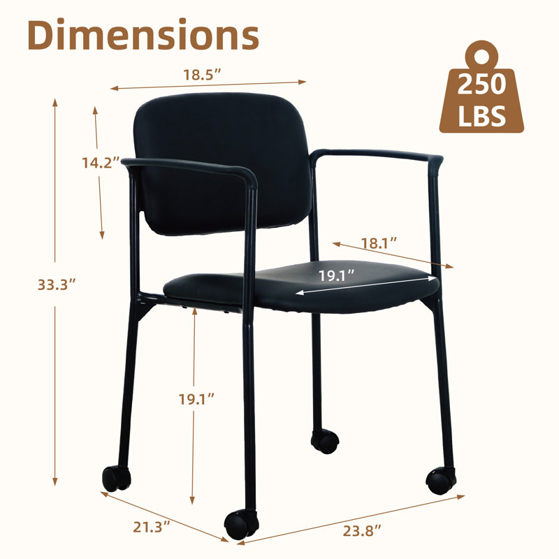 Chaise de réception empilable en similicuir avec structure en métal
