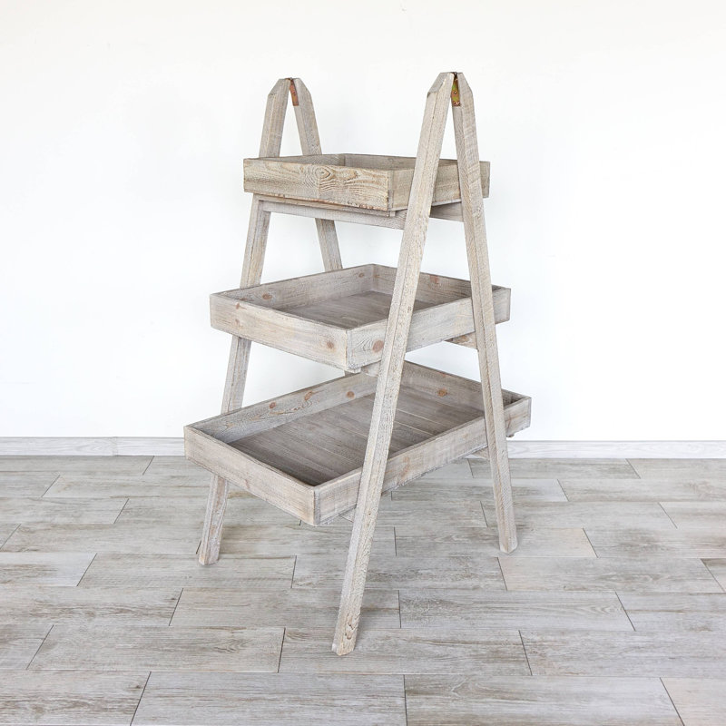 Milliken Solid Wood Ladder Bookcase, 170cm H x 150cm W x 40cm D