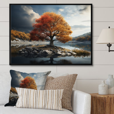 Orange Trees Spot Colour Photography I - Landscape Trees Canvas Art Print100