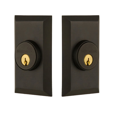 Nostalgic Warehouse Studio Plate Double Cylinder Deadbolt