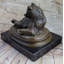 GRIZZLY BEAR SUR SON STATUE DE SCULPTURE EN BRONZE ARRIÈRE DÉCORATION DE BUREAU