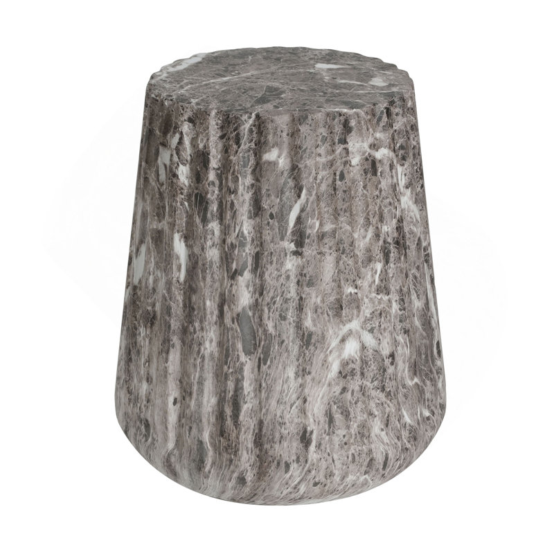 Outdoor Cleme Carved Side Table, End Table, Brown
