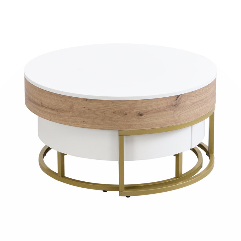 Table basse Jonah, Blanc / Naturel