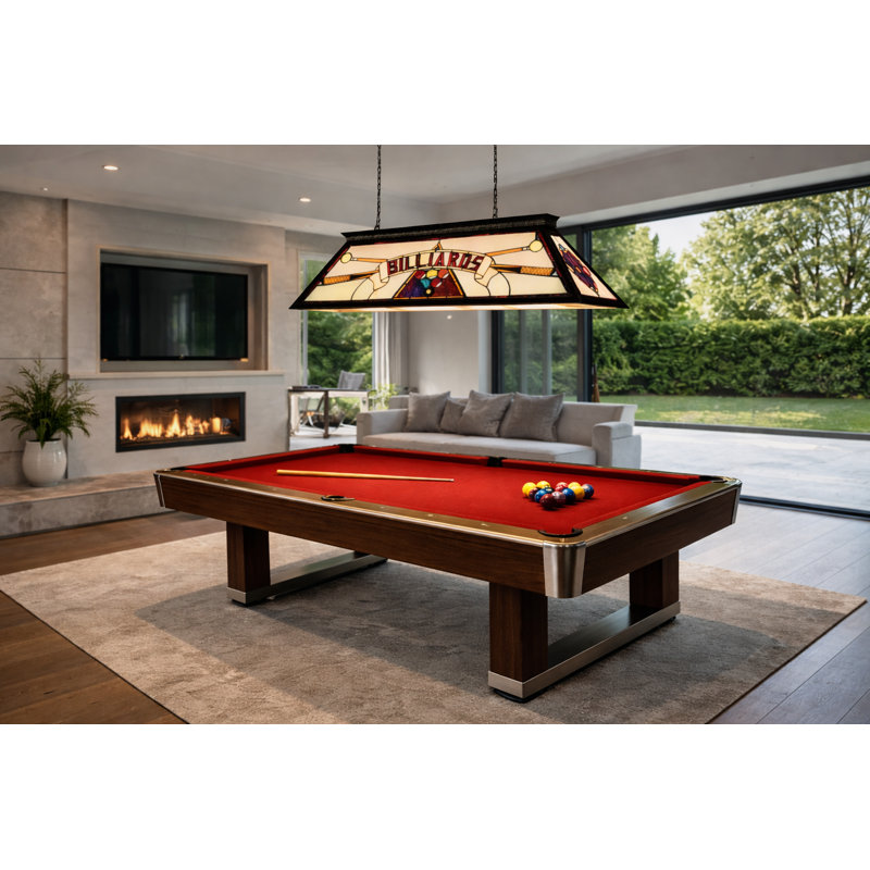 Dovie 4 - Billiard Pool Table Linear Pendant Light By RAM Game Room, Red