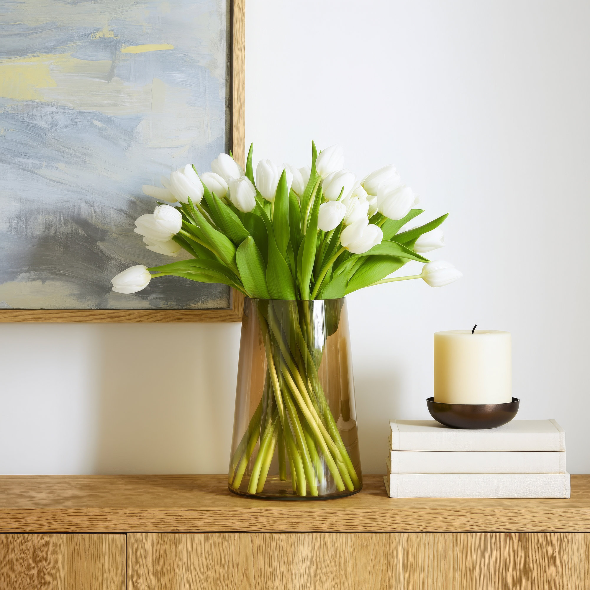 Glass Vase Glass Sleek Contemporary Silhouette with Modern Tapered Design and Smooth Minimalist Form for Decorative Display.