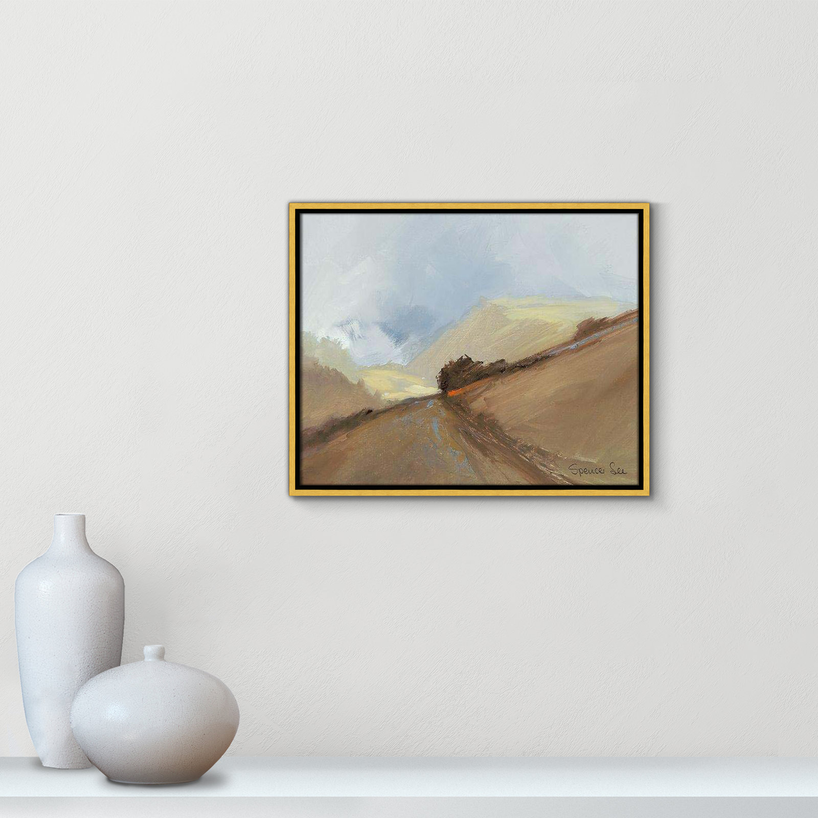 Heaven And Earth II by Spencer Lee, 17.5'' H x 21.5'' W x 2'' D, Gold Framed