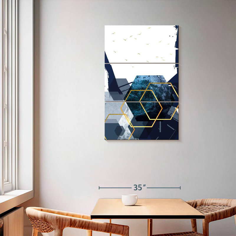 Avery Hexagon Landscape Gold II, 57" H x 36" W