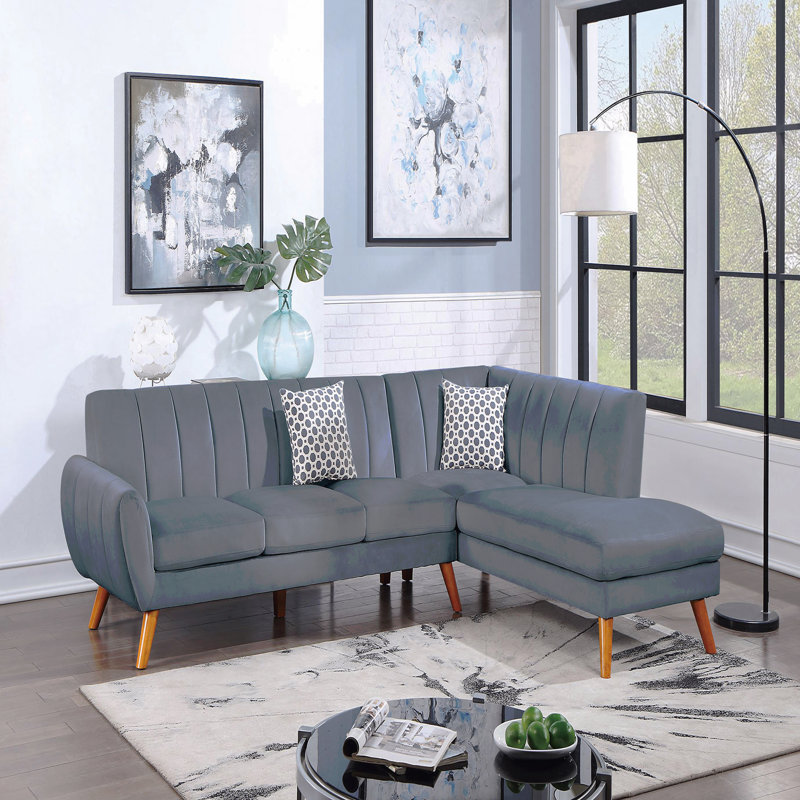 Canapé modulaire - 2 pièces en similicuir, Gris foncé