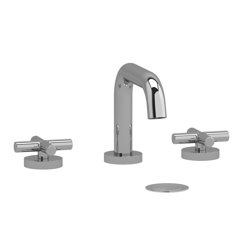 Riu Widespread Lavatory Faucet With U-Spout, Chrome, Cross