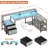 Joinvil L-Shaped Computer Desk  with Drawers and Monitor Shelf, Gaming Desk with RGB LED Lights & USB Ports-1211116019-1214363794
