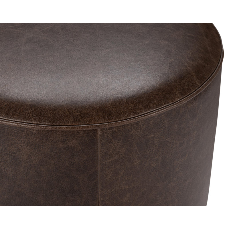 Clair Leather End Table, Dark Brown