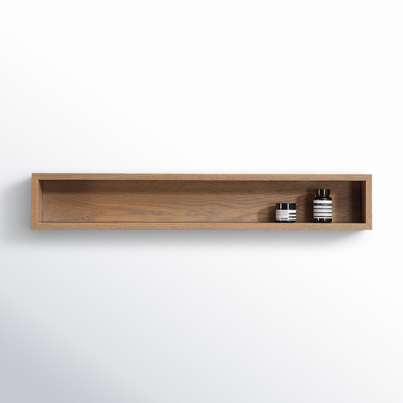 Natural Wood Veneer with Engineered Plywood Wall Bathroom Shelves, Pecan Oak