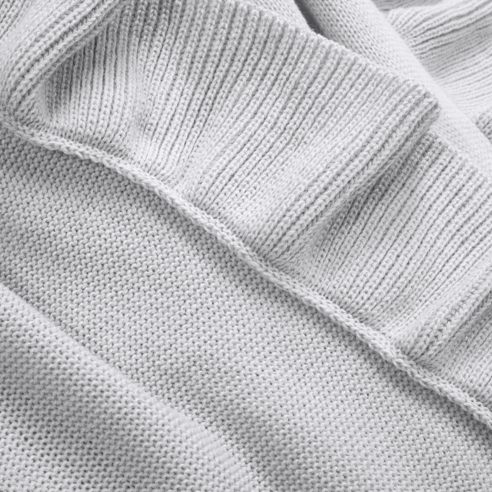 Padraic Plastic / Acrylic Knitted Throw Blanket, Light Gray
