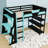 Full Size Wood Loft Bed with Side-Mounted Desk, LED Lights and Built-in Power Outlets-1036382611