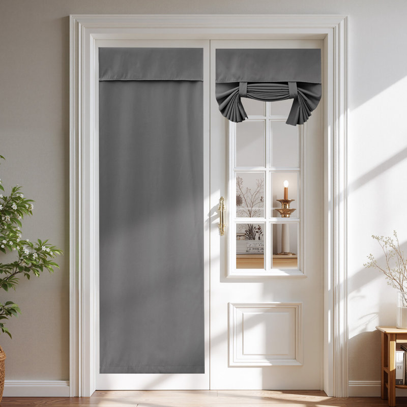 100% Blackout French Door Curtains, Privacy Curtains for Window, Room Darkening Thermal Insulated Door Window Shades for Bedroom, 1 Panel