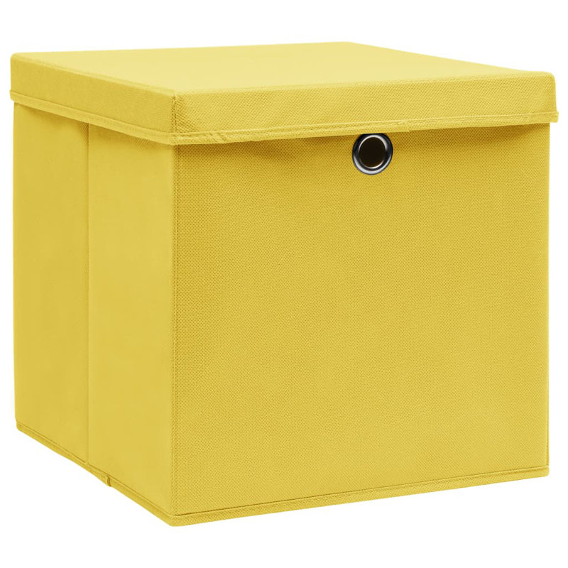 Rebrilliant Fabric Decorative Bin, Yellow, 28cm H x 28cm W x 28cm D