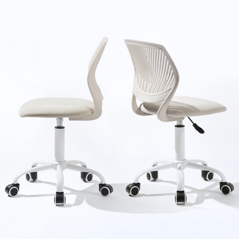 Denishia Modern Stylish Office Task Chair with Fabric Seat Adjustable Height for Teenager, Beige