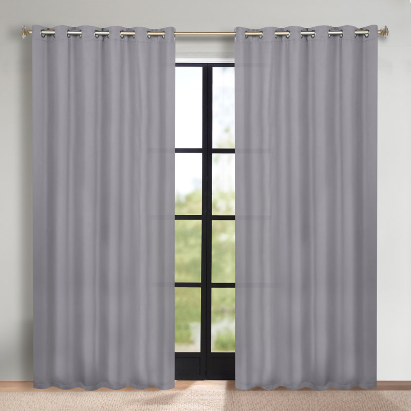 Paire de rideaux obscurcissant avec œillets Millendon, Argent, L 70 po x L 120 po