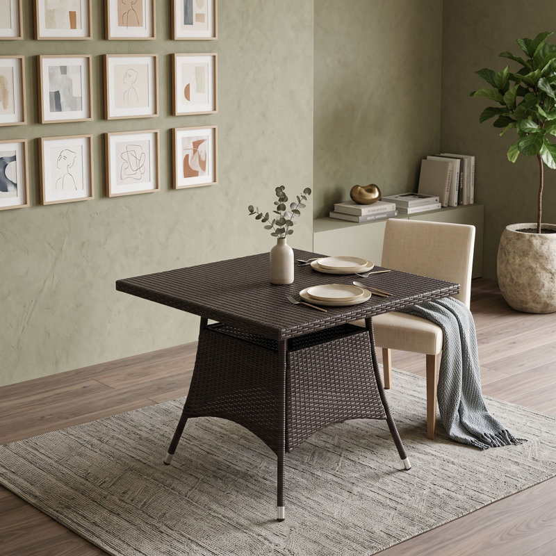 Wicker Dining Table with Desktop