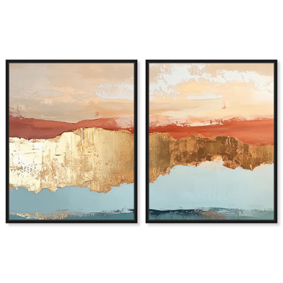 Earthy Glow III Canvas Set of 2 Digital Textured Art by Art Remedy