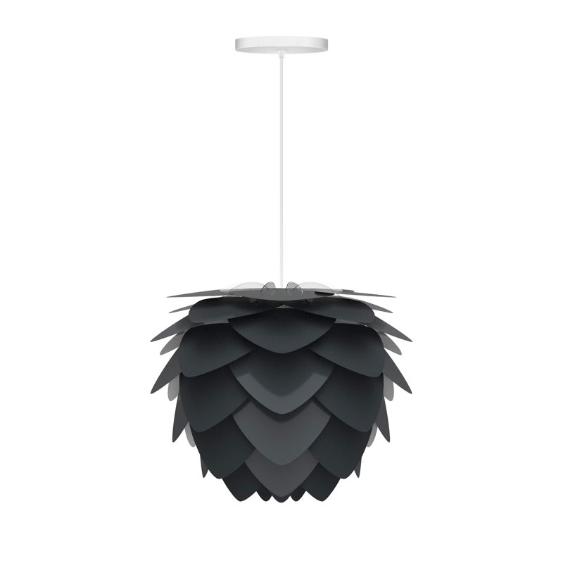 Aluvia 1 - Light Unique/Statement Pendant, 11.8" H x 15.7" W, Graphite, White