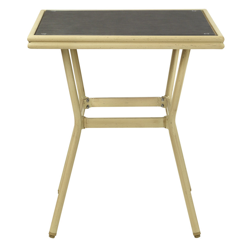 Joswick Square Metal Outdoor Dining Table , 27.5'' in. W 27.5'' in. D, Brown
