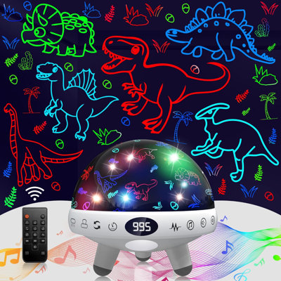 Projecteur de veilleuse dinosaure pour enfants avec minuterie et télécommande. Cadeau dinosaure pour garçon de 1 à 12 ans. Jouet dinosaure pour enfants de 5 à 7 ans. Décoration dinosaure pour chambre de garçon. Veilleuse bébé avec 29 sons.