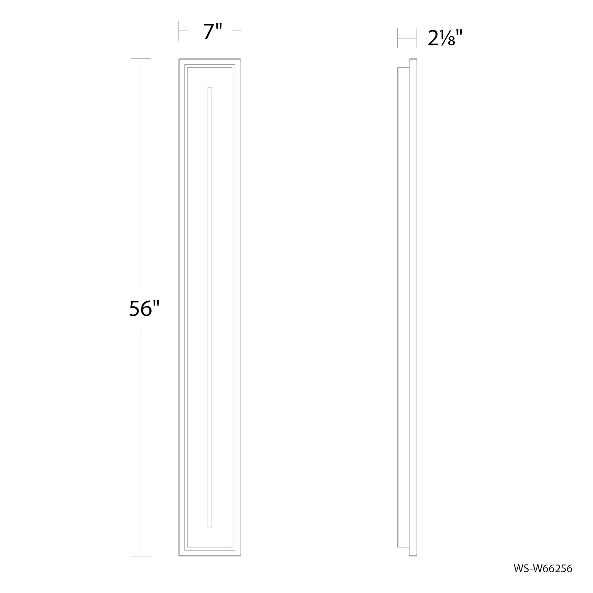 Midnight Outdoor Aluminum LED Wall Light, 3500K, 56" H